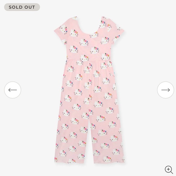 •New•Posh Peanut “Pastel Pink Hello Kitty” Scoop Back Jumpsuit - Picture 1 of 5